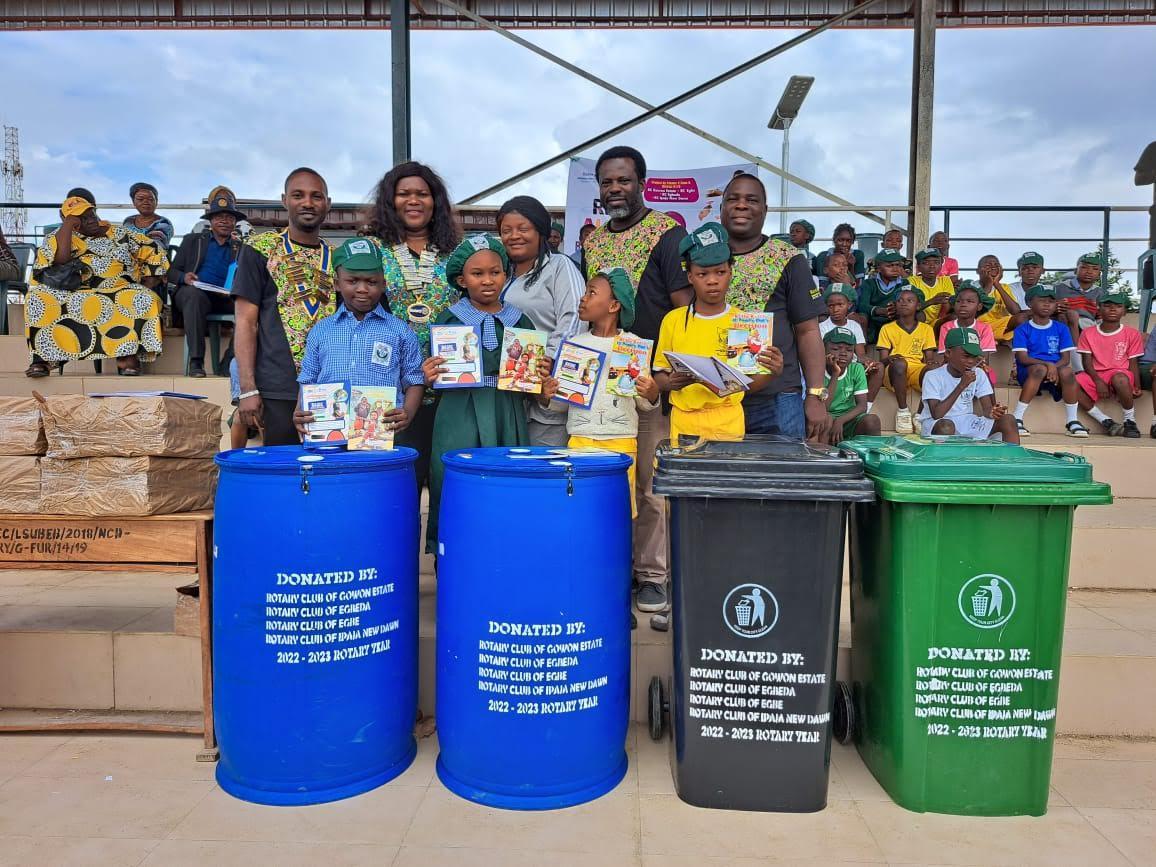 Rotarians Donate Educational, Sanitation Materials to Lagos School