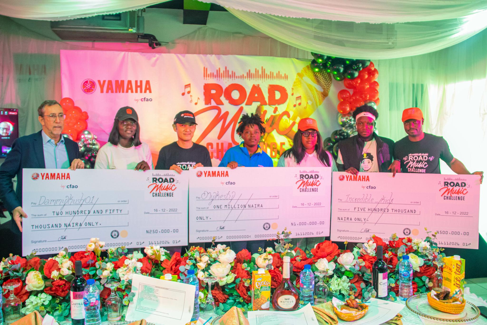 3 young and vibrant youths emerges as the winners of the just concluded Road Music Challenge by CFAO Yamaha