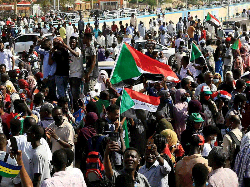 Protesters Gather in Sudan on Coup Anniversary Amid Internet Blockage 
